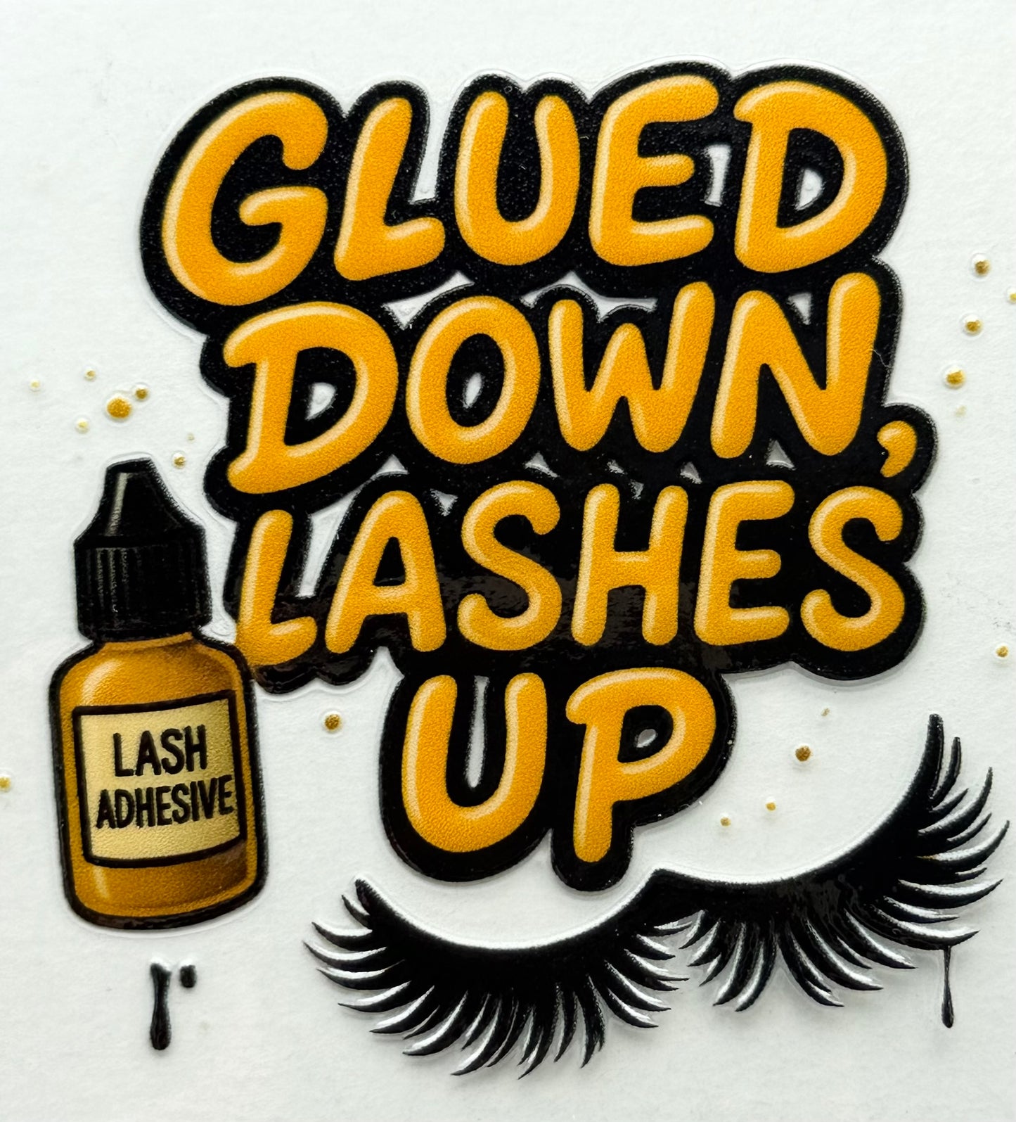 PROF5-Glued Down, Lashes Up